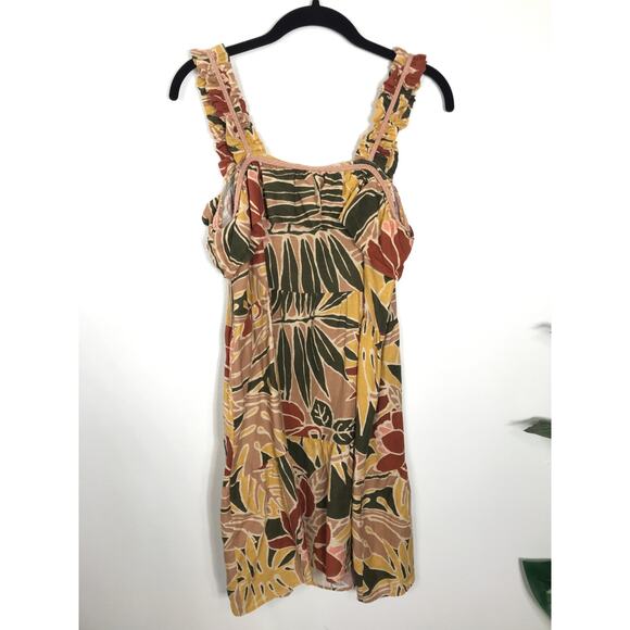 Sezane Filey Linen Sundress Women's 38 Cotton Floral Short Dress Summer Vacation - Picture 7 of 12